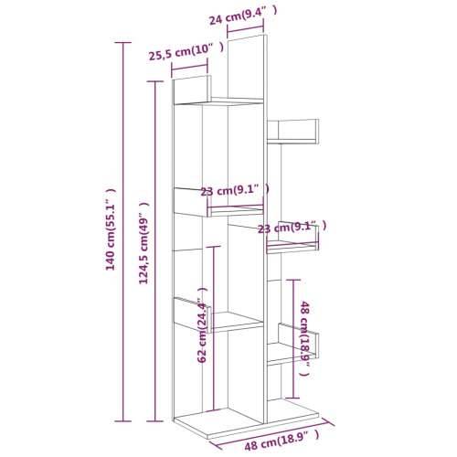 Ormarić za knjige boja dimljenog hrasta 48x25,5x140 cm drveni Cijena