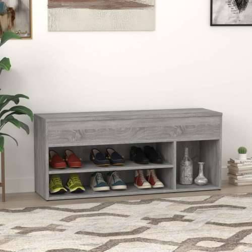 Klupa za cipele boja sivog hrasta 105x30x45cm konstruirano drvo - Sivi hrast sonoma 105 x 30 x 45 cm 1 Cijena