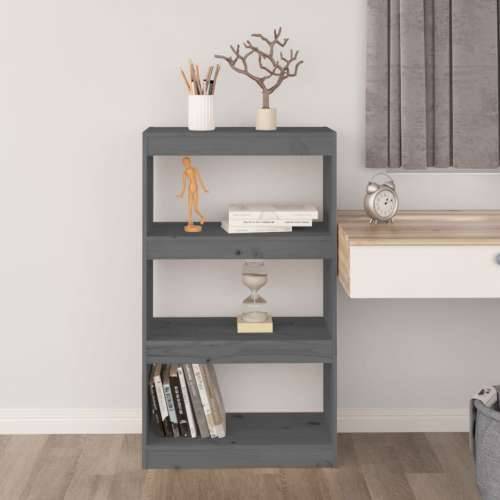 Ormarić za knjige / pregrada sivi 60x30x103,5 cm od borovine - Siva 1 103.5 cm Cijena