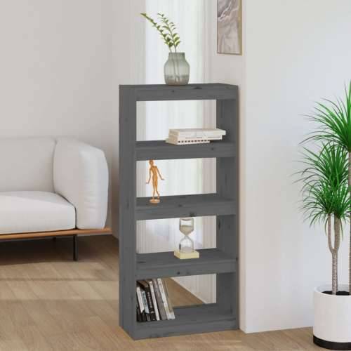 Ormarić za knjige / pregrada sivi 60x30x135,5 cm od borovine - Siva 1 135.5 cm Cijena