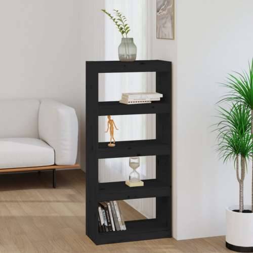 Ormarić za knjige / pregrada crni 60x30x135,5 cm od borovine - Crna 1 135.5 cm Cijena