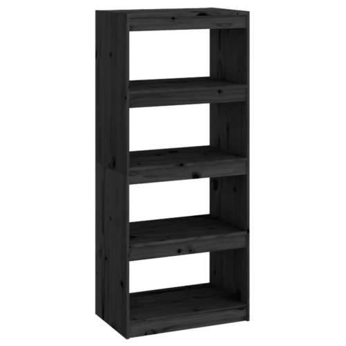 Ormarić za knjige / pregrada crni 60x30x135,5 cm od borovine - Crna 1 135.5 cm Cijena