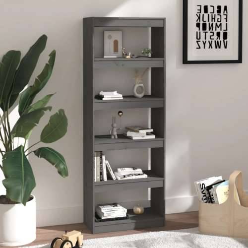 Ormarić za knjige / pregrada sivi 60x30x167,5 cm od borovine - Siva 1 167.5 cm Cijena