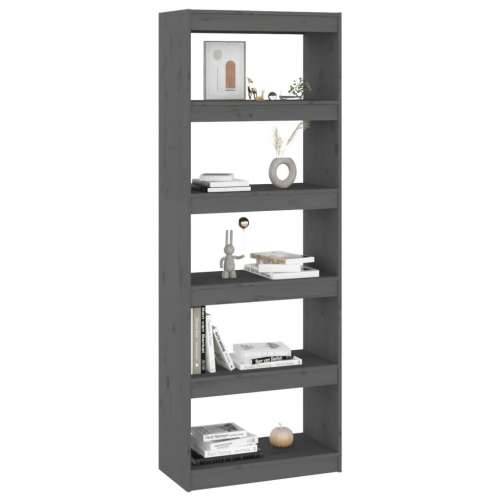 Ormarić za knjige / pregrada sivi 60x30x167,5 cm od borovine - Siva 1 167.5 cm Cijena