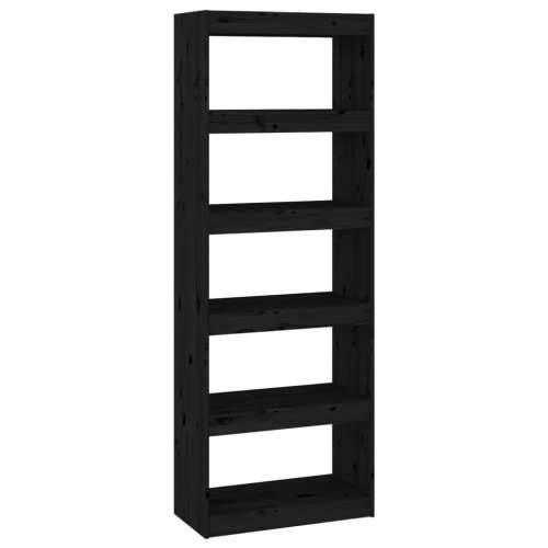 Ormarić za knjige / pregrada crni 60x30x167,5 cm od borovine - Crna 1 167.5 cm Cijena