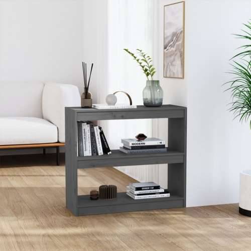 Ormarić za knjige / pregrada sivi 80x30x71,5 cm od borovine - Siva 1 71.5 cm Cijena