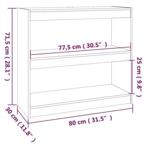Ormarić za knjige / pregrada sivi 80x30x71,5 cm od borovine - Siva 1 71.5 cm Cijena