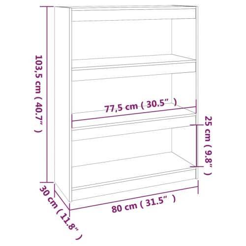 Ormarić za knjige / pregrada bijeli 80x30x103,5 cm od borovine - Bijela 1 103.5 cm Cijena