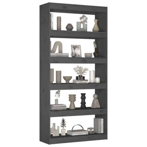 Ormarić za knjige / Paravan - Sobna pregrada sivi 80x30x167,4 cm borovina - Siva 1 167.4 cm Cijena