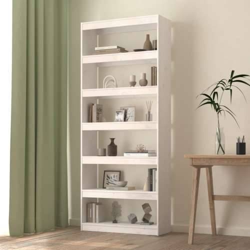 Ormarić za knjige / pregrada bijeli 80x30x199,5 cm od borovine - Bijela 1 199.5 cm Cijena