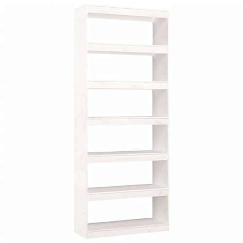 Ormarić za knjige / pregrada bijeli 80x30x199,5 cm od borovine - Bijela 1 199.5 cm Cijena