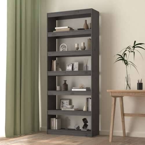 Ormarić za knjige / pregrada sivi 80x30x199,5 cm od borovine - Siva 1 199.5 cm Cijena
