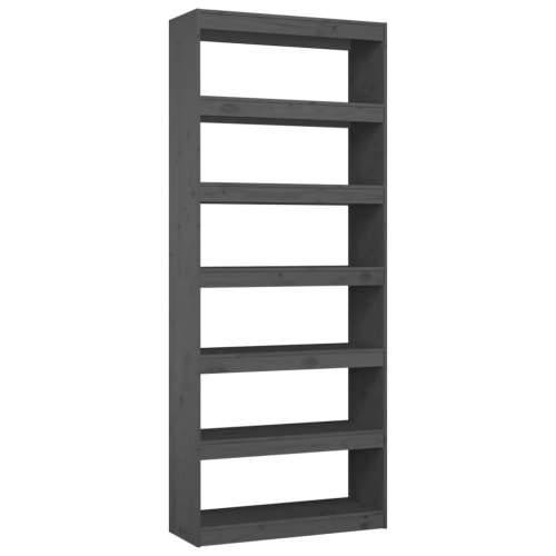 Ormarić za knjige / pregrada sivi 80x30x199,5 cm od borovine - Siva 1 199.5 cm Cijena