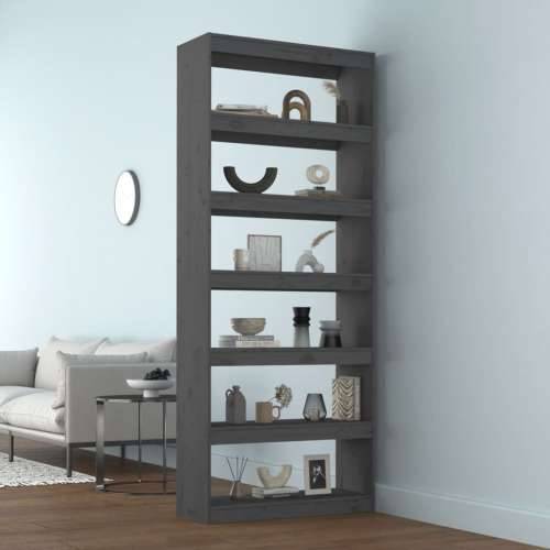 Ormarić za knjige / pregrada sivi 80x30x199,5 cm od borovine - Siva 1 199.5 cm Cijena