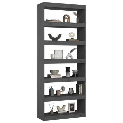 Ormarić za knjige / pregrada sivi 80x30x199,5 cm od borovine - Siva 1 199.5 cm Cijena