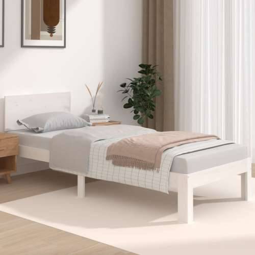 Okvir za krevet od masivnog drva bijeli 75 x 190 cm mali - Bijela 75 x 190 cm Cijena