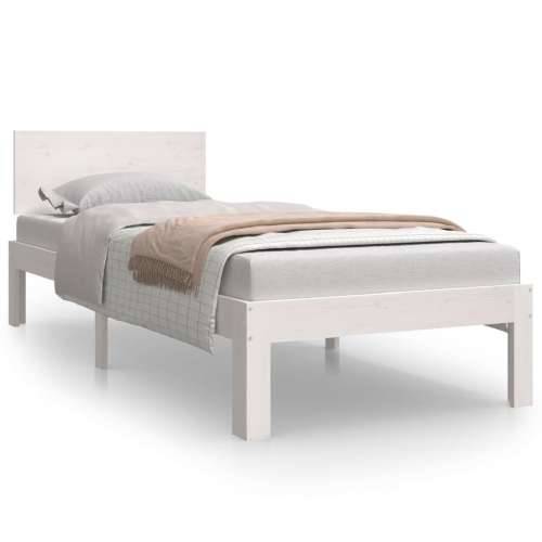 Okvir za krevet od masivnog drva bijeli 75 x 190 cm mali - Bijela 75 x 190 cm Cijena