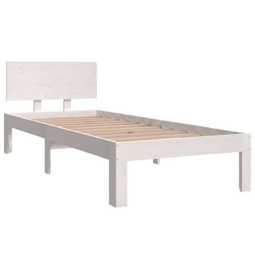 Okvir za krevet od masivnog drva bijeli 75 x 190 cm mali - Bijela 75 x 190 cm Cijena