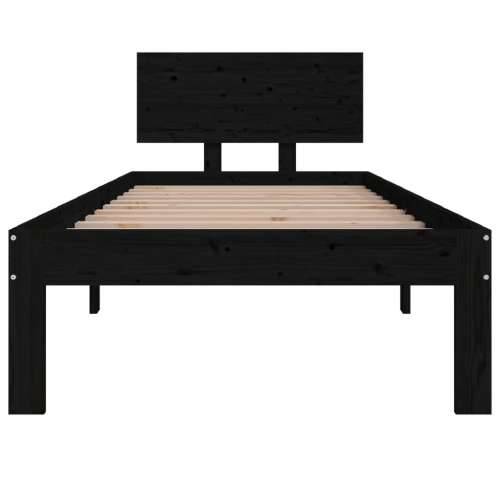 Okvir za krevet od masivnog drva crni 75 x 190 cm mali - Crna 75 x 190 cm Cijena