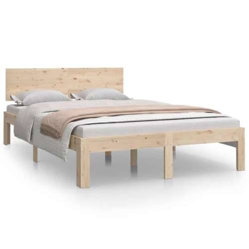 Okvir za krevet od masivnog drva 120 x 190 cm mali bračni - Prirodna 120 x 190 cm Cijena