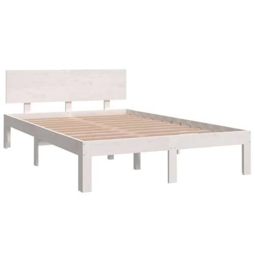 Okvir za krevet masivno drvo bijeli 120x190 cm mali bračni - Bijela 120 x 190 cm Cijena