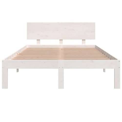 Okvir za krevet masivno drvo bijeli 120x190 cm mali bračni - Bijela 120 x 190 cm Cijena