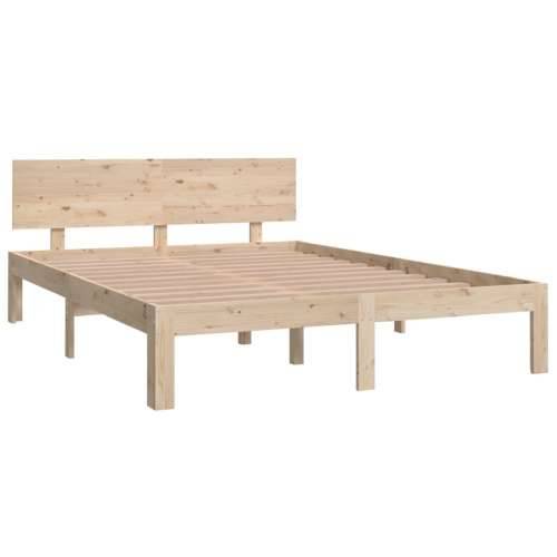 Okvir za krevet od masivnog drva 135 x 190 cm bračni - Prirodna 135 x 190 cm Cijena