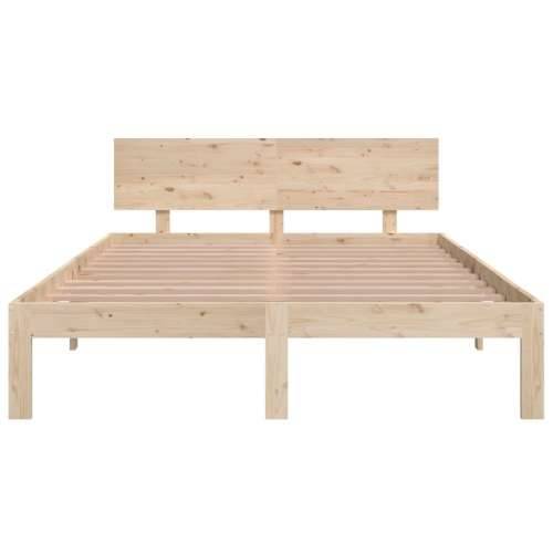 Okvir za krevet od masivnog drva 135 x 190 cm bračni - Prirodna 135 x 190 cm Cijena