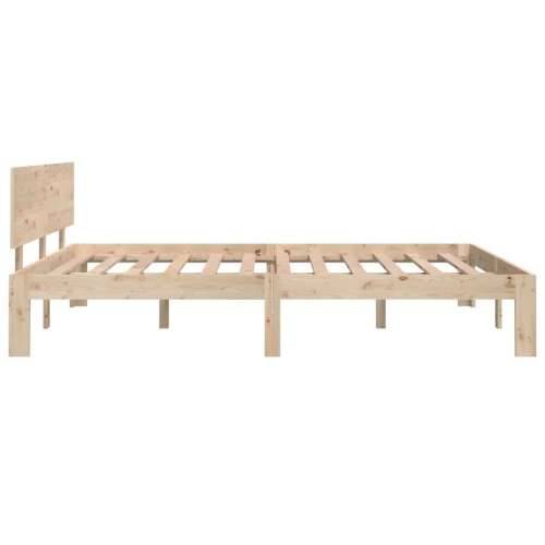 Okvir za krevet od masivnog drva 135 x 190 cm bračni - Prirodna 135 x 190 cm Cijena