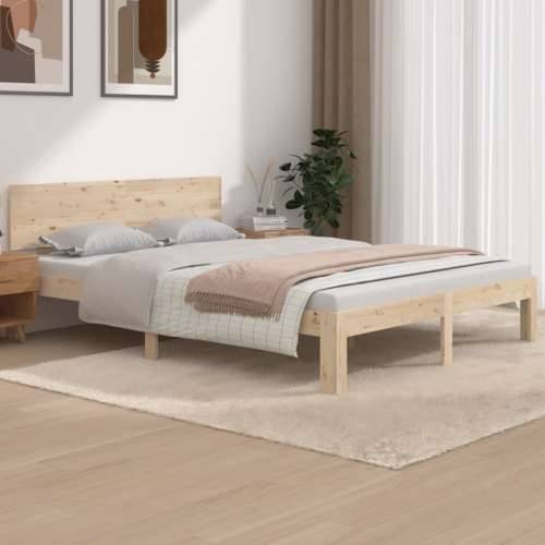 Okvir za krevet od masivne borovine 140 x 190 cm - Prirodna 140 x 190 cm Cijena