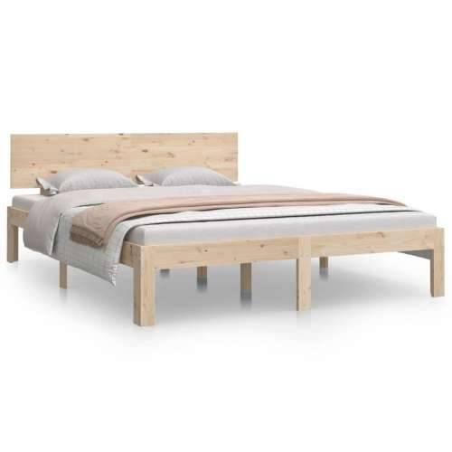 Okvir za krevet od masivne borovine 140 x 190 cm - Prirodna 140 x 190 cm Cijena