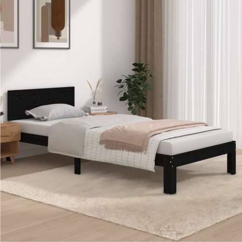 Okvir za krevet od masivne borovine crni 90 x 200 cm - Crna 90 x 200 cm Cijena