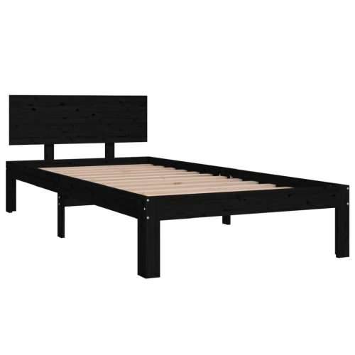 Okvir za krevet od masivne borovine crni 90 x 200 cm - Crna 90 x 200 cm Cijena