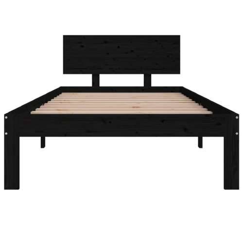 Okvir za krevet od masivne borovine crni 90 x 200 cm - Crna 90 x 200 cm Cijena