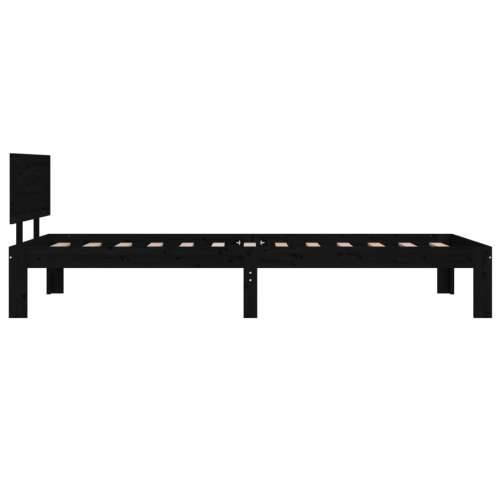 Okvir za krevet od masivne borovine crni 90 x 200 cm - Crna 90 x 200 cm Cijena
