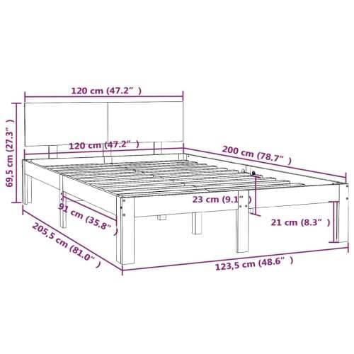 Okvir za krevet od masivne borovine bijeli 120 x 200 cm - Bijela 120 x 200 cm Cijena