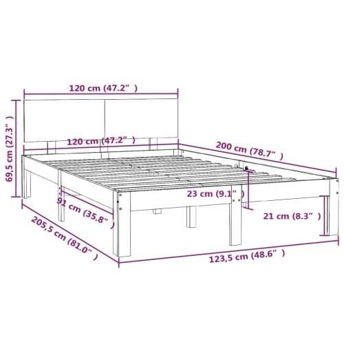 Okvir za krevet od masivne borovine bijeli 120 x 200 cm Cijena