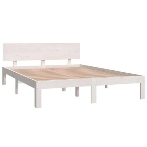 Okvir za krevet od masivne borovine bijeli 140 x 200 cm - Bijela 140 x 200 cm Cijena