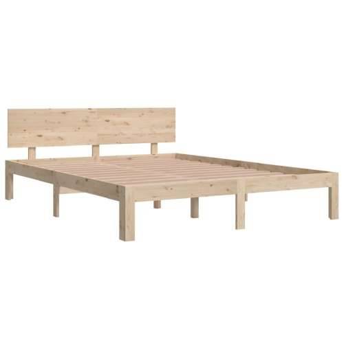 Okvir za krevet od masivnog drva 150 x 200 cm veliki bračni - Prirodna 150 x 200 cm Cijena