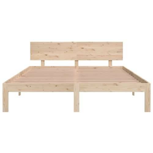 Okvir za krevet od masivnog drva 150 x 200 cm veliki bračni - Prirodna 150 x 200 cm Cijena