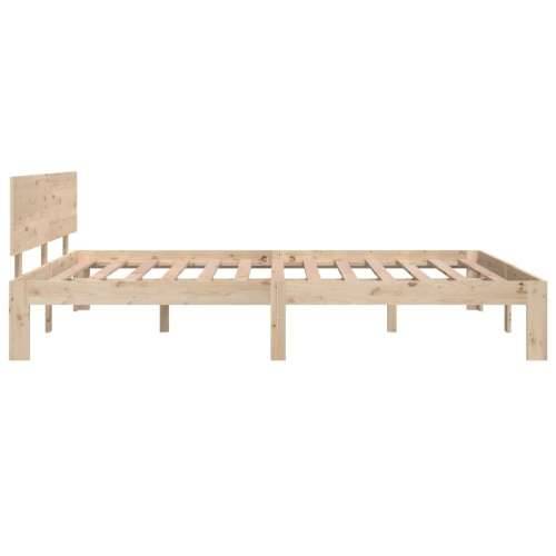 Okvir za krevet od masivnog drva 150 x 200 cm veliki bračni - Prirodna 150 x 200 cm Cijena