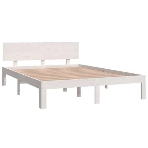 Okvir za krevet od masivne borovine bijeli 150 x 200 cm king - Bijela 150 x 200 cm Cijena