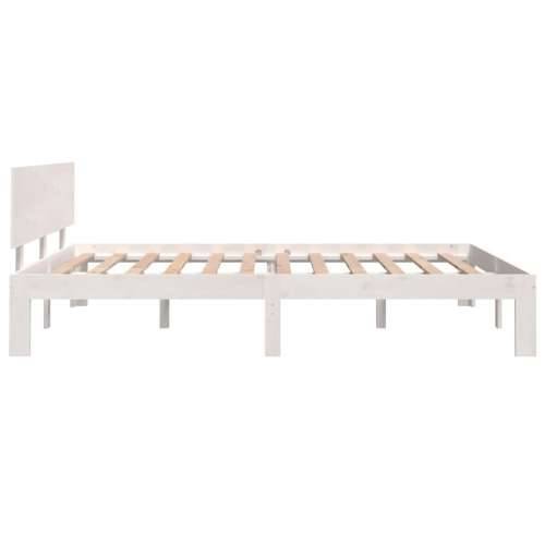 Okvir za krevet od masivne borovine bijeli 150 x 200 cm king - Bijela 150 x 200 cm Cijena