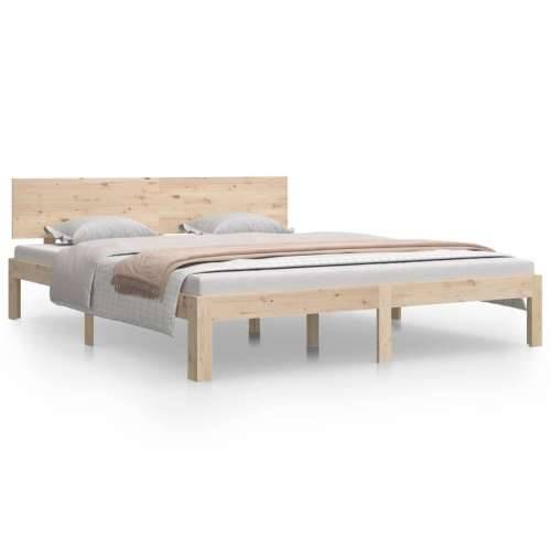 Okvir za krevet od masivne borovine 160 x 200 cm - Prirodna 160 x 200 cm Cijena