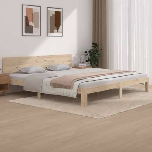 Okvir za krevet od masivne borovine 200 x 200 cm - Prirodna 200 x 200 cm Cijena