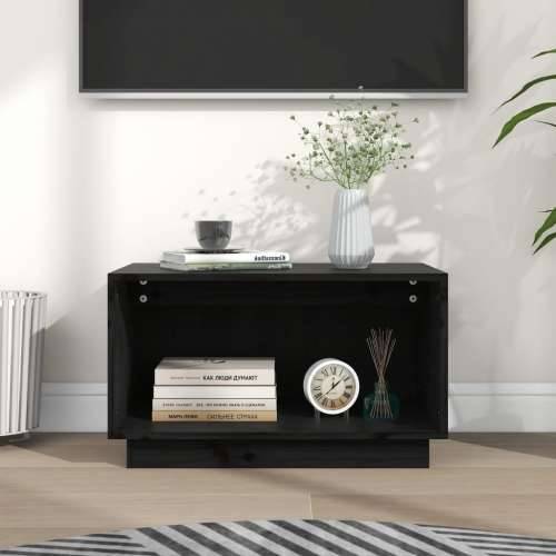 TV ormarić crni 60 x 35 x 35 cm od masivne borovine - Crna 1 Cijena