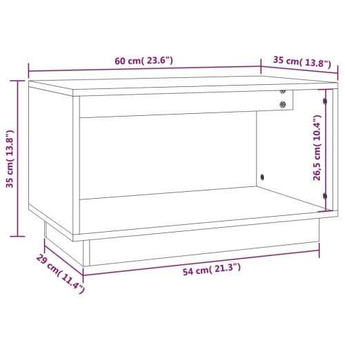 TV ormarić crni 60 x 35 x 35 cm od masivne borovine - Crna 1 Cijena