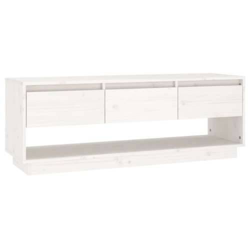 TV ormarić bijeli 110,5 x 34 x 40 cm od masivne borovine - Bijela 1 Cijena