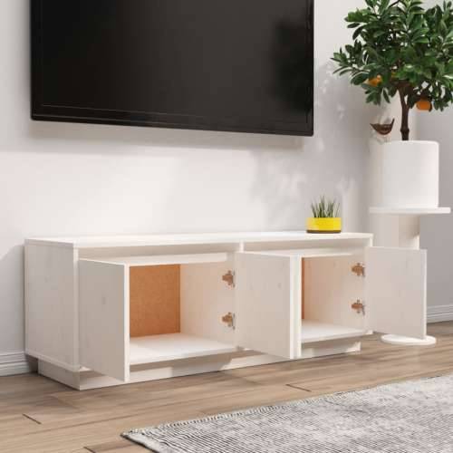 TV ormarić bijeli 110 x 34 x 40 cm od masivne borovine - Bijela 1 Cijena
