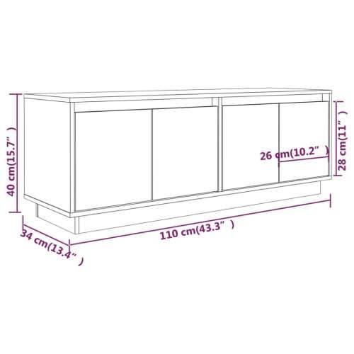 TV ormarić bijeli 110 x 34 x 40 cm od masivne borovine - Bijela 1 Cijena